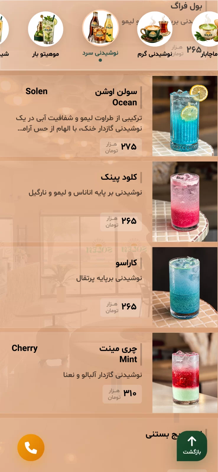 طراحی سایت کافه سولن